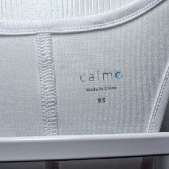 NWT JOHNNY WAS Calme Effect Racerback Tank- White/ Size X-Small - Picture 6 of 8